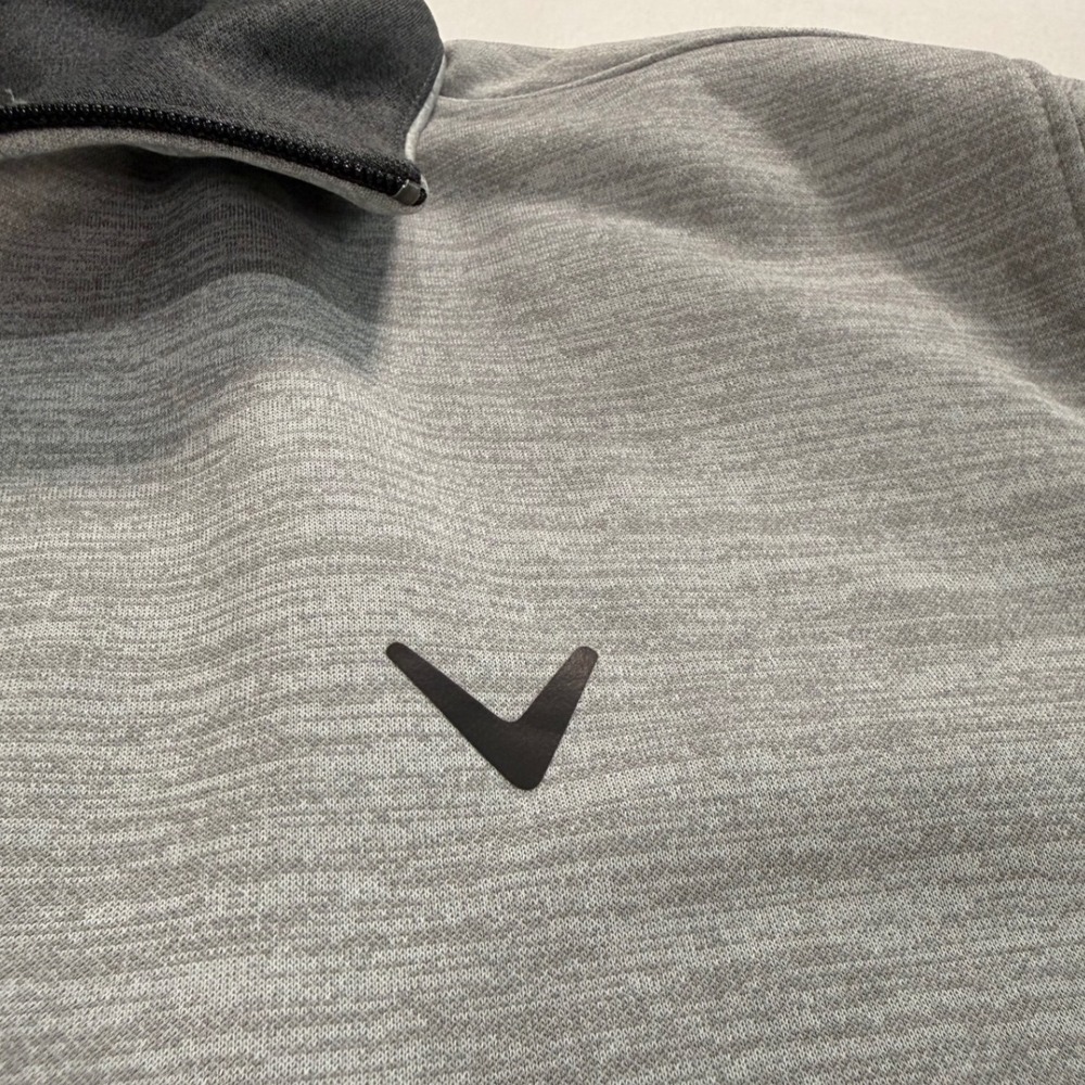 Callaway Mens Medium Heather Gray 1/4 Zip Pullover Long Sleeve Golf Sweater New - Picture 4 of 11